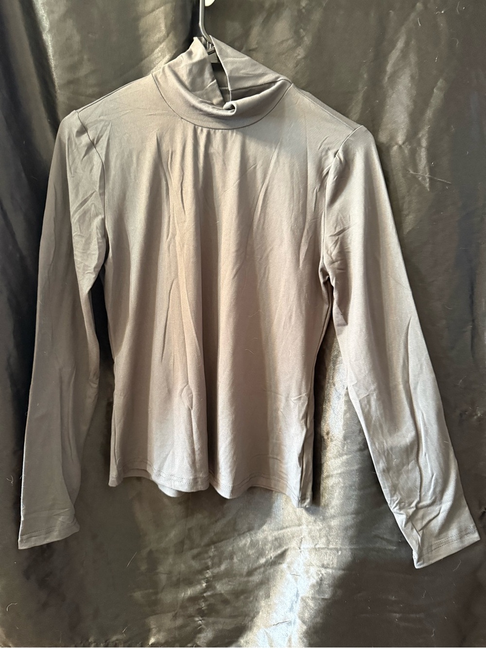 Women’s Long Sleeve Mock Neck Top - Gray